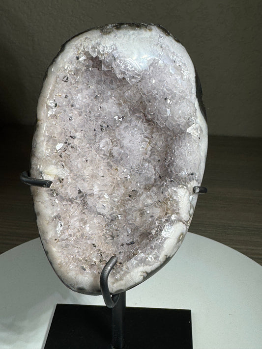 Druzy Brazilian Geode of Custom Stand