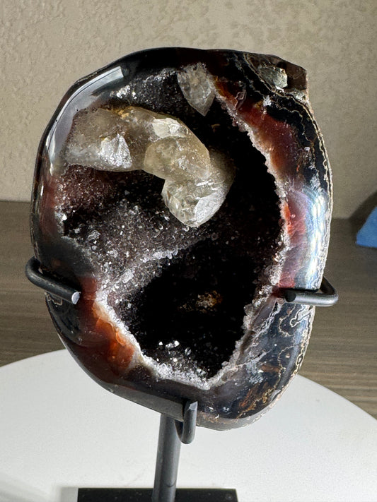 Druzy Brazilian Geode of Custom Stand