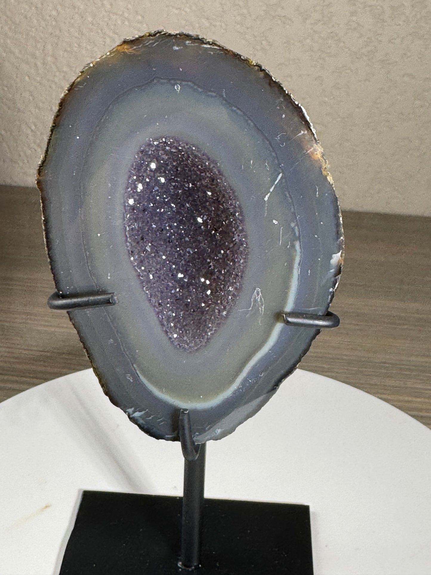 Druzy Brazilian Geode of Custom Stand