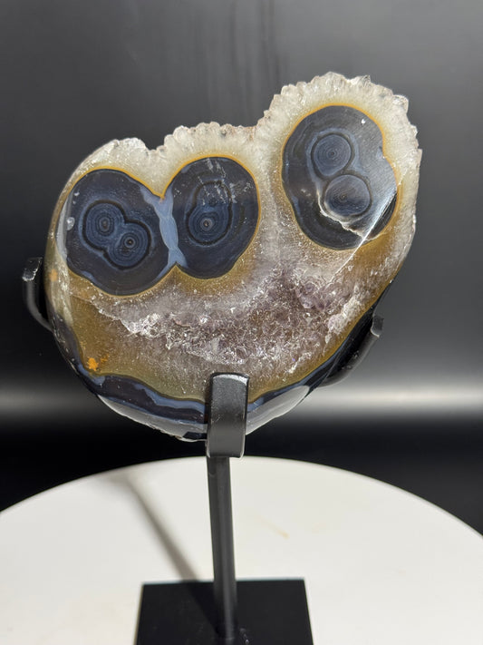 Unique and Rare Agate Geode on Custom Stand from Brazil