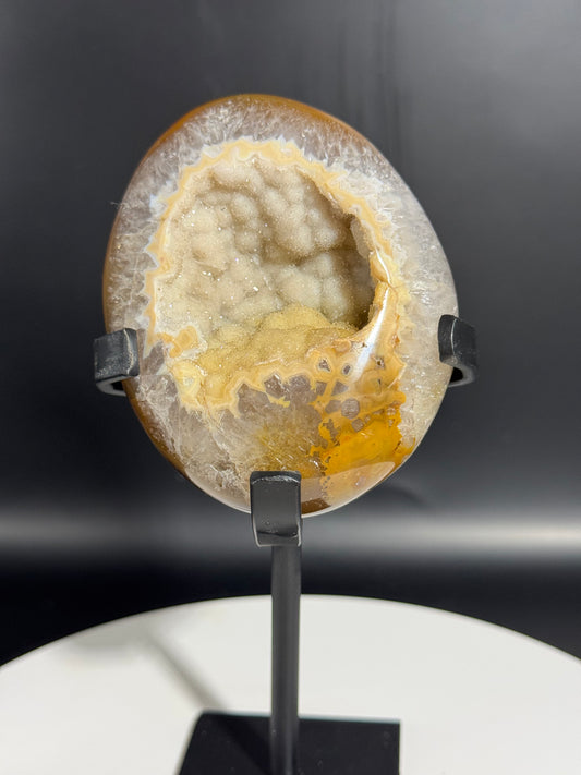 Druzy Agate Geode on Custom Stand from Brazil