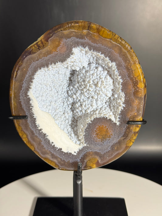 Druzy Agate Geode on Custom Stand from Brazil