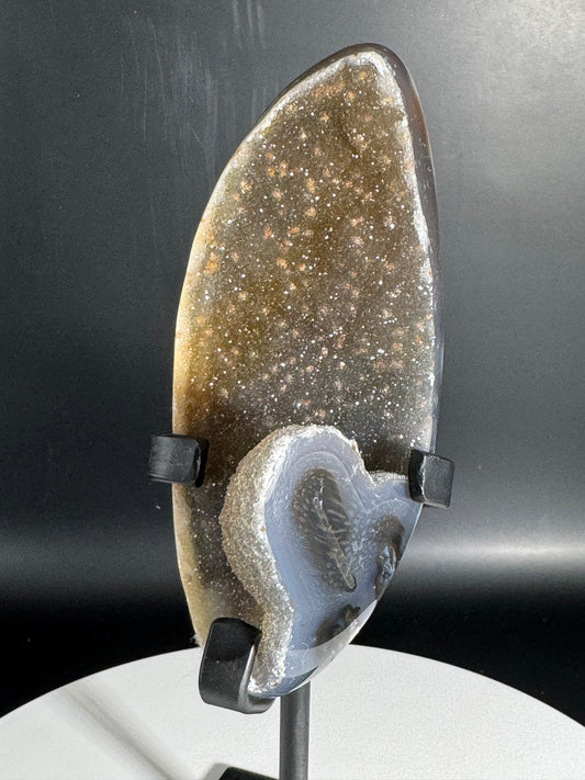 Druzy Agate Geode on Custom Stand from Brazil