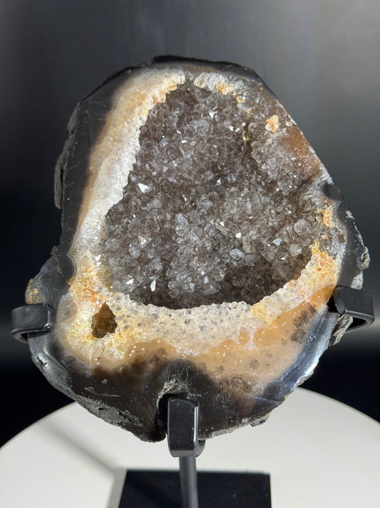Druzy Agate Geode on Custom Stand from Brazil