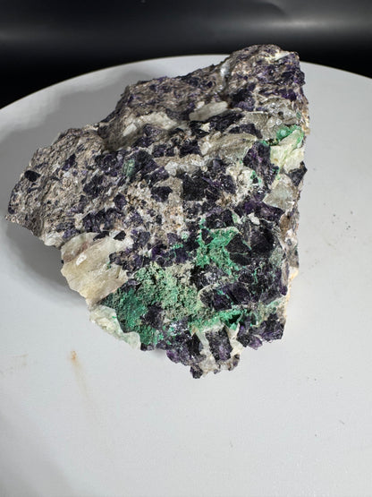 Ojuela Fluorite on Malachite from La Ojuela mine in Mapimi Durango Mex 285 Grams