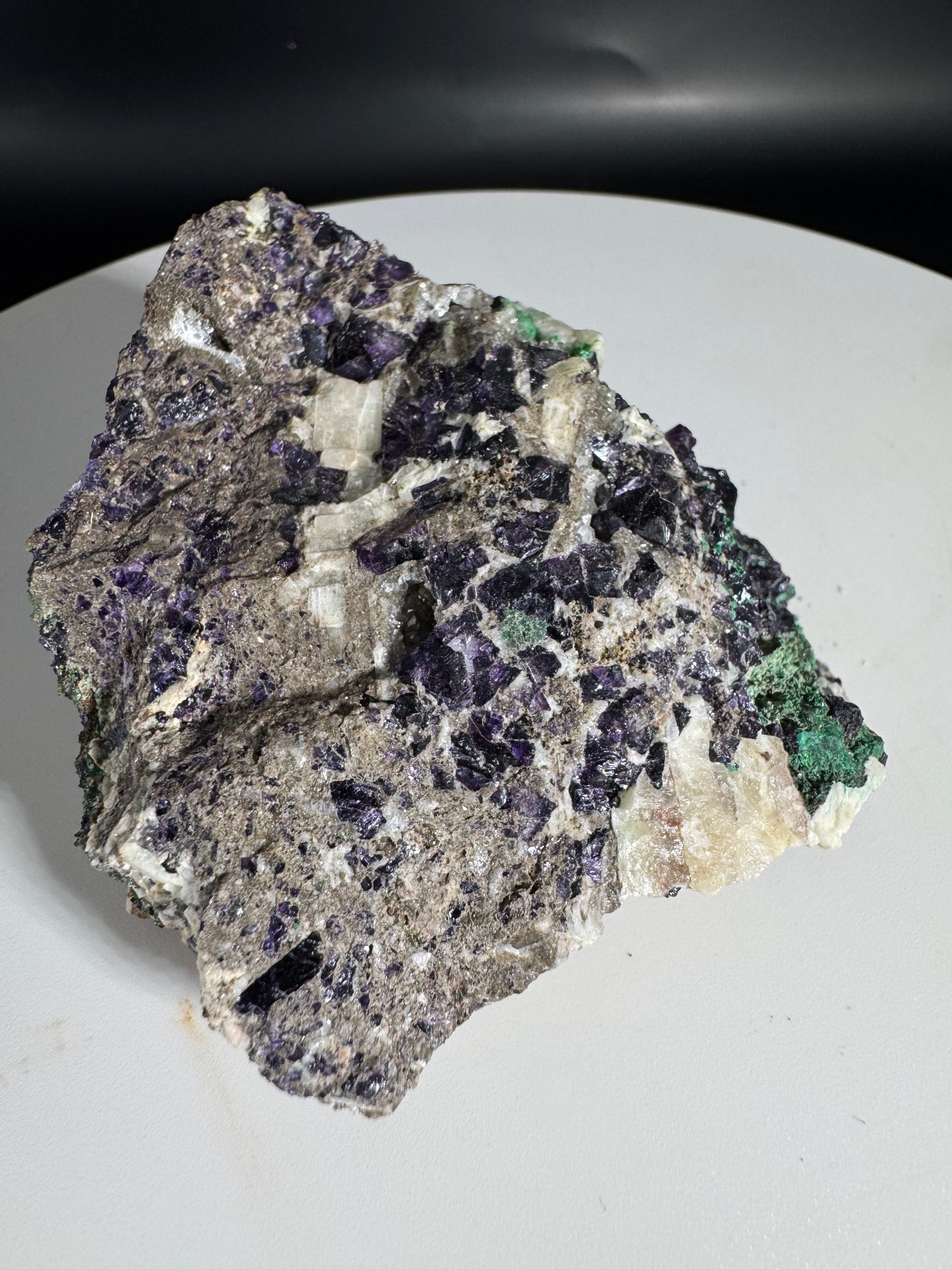 Ojuela Fluorite on Malachite from La Ojuela mine in Mapimi Durango Mex 285 Grams