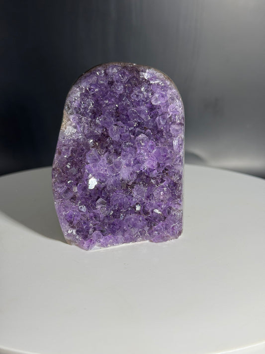 Dark Brazilian Purple Amethyst Cut Base