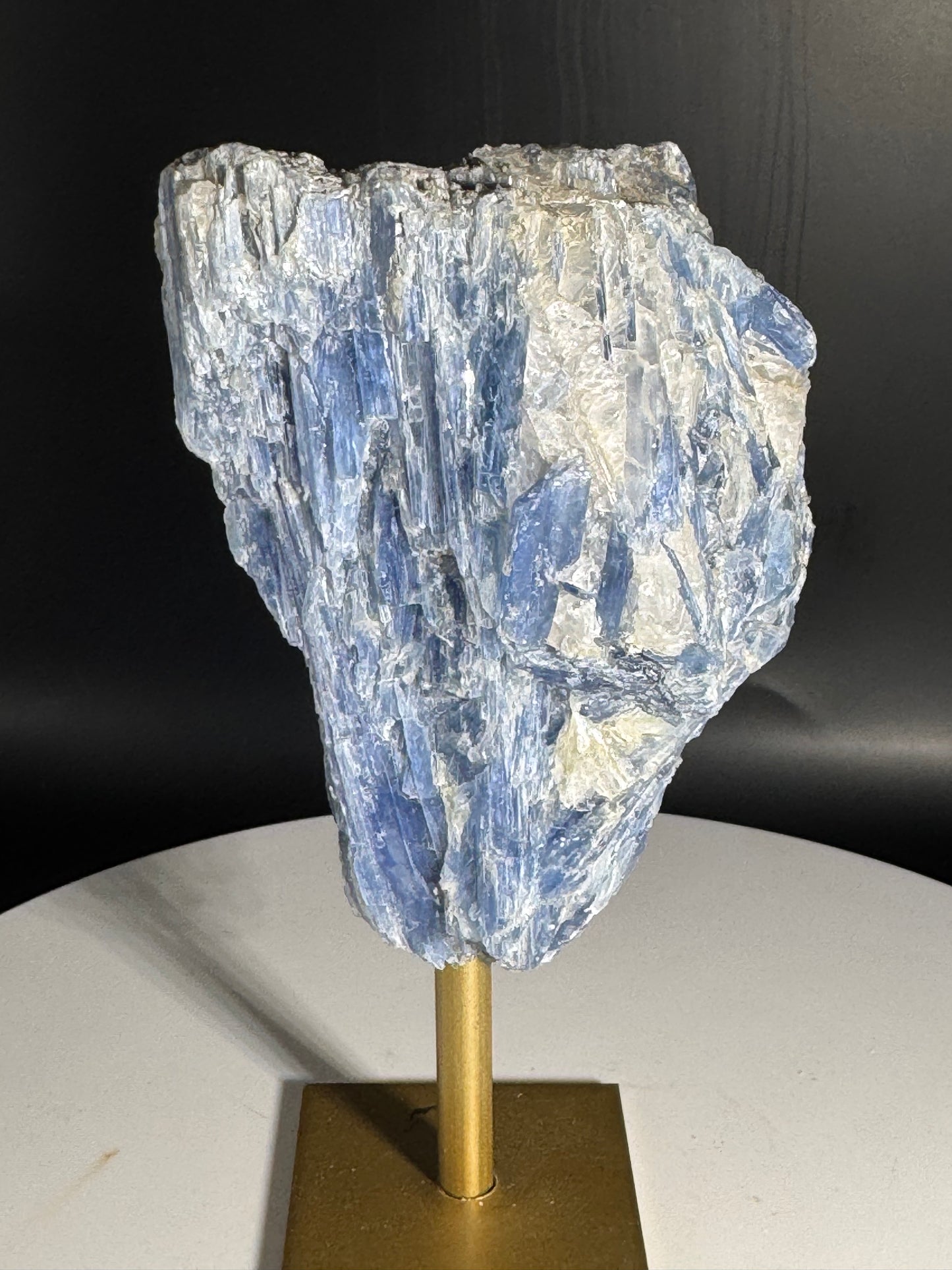 Blue Kyanite from Brazil on Stand