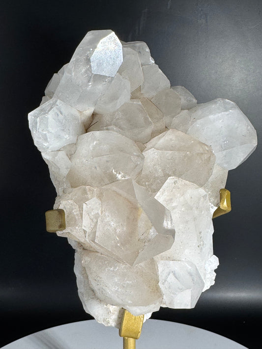 Brazilian Quartz Cluster with Big Points on Custom Stand 2 lbs!
