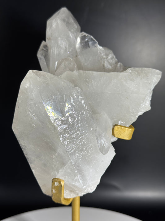Brazilian Quartz Cluster with Big Points on Custom Stand 1.6 lbs
