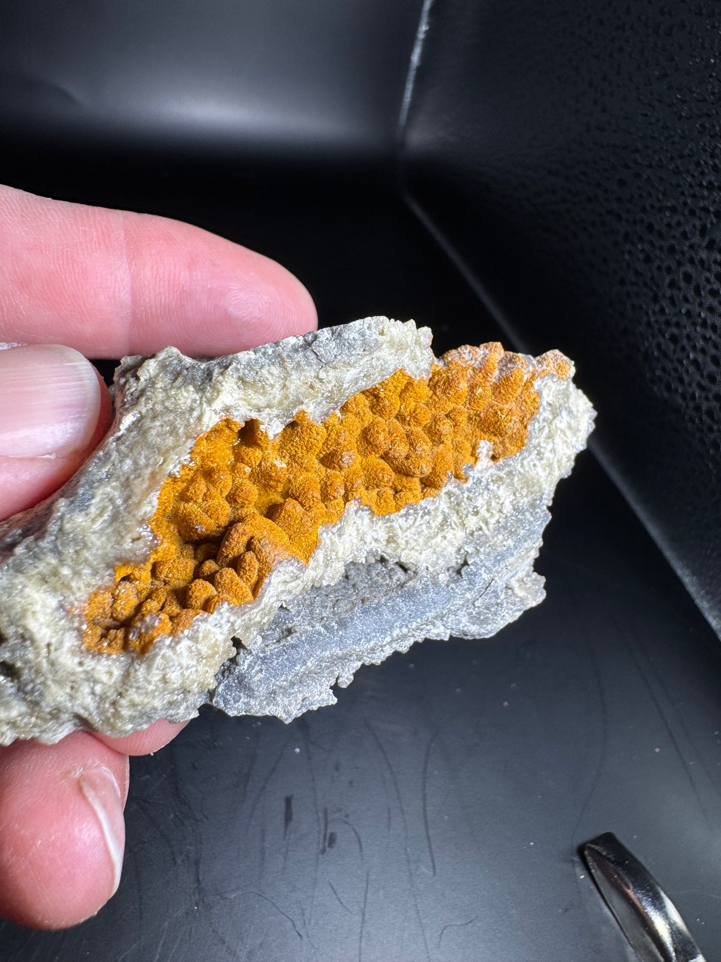 Smithsonite over Dog Tooth Calcite, La Ojuela mine, Mapimi, Durango Mexico 117 grams