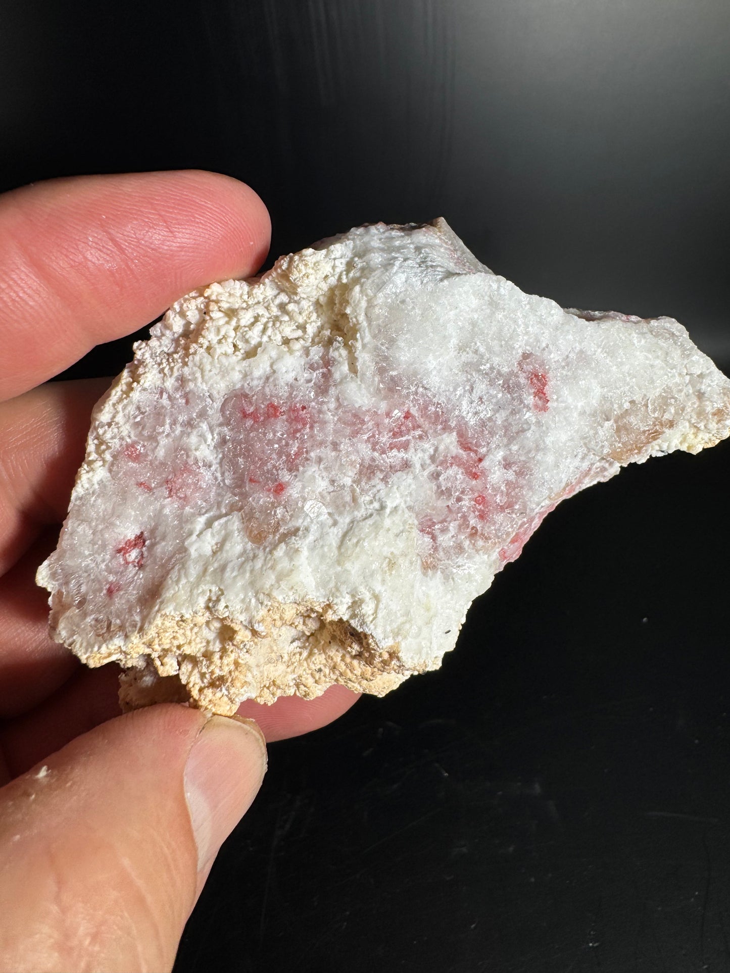 UV Reactive Cinnabar Druzy Quartz  from El Potosi Mine, Santa Eulalia, Chihuahua, Mex. 142 grams
