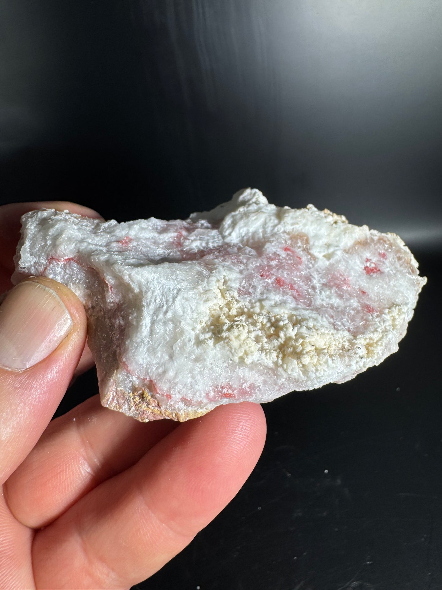 UV Reactive Cinnabar Druzy Quartz  from El Potosi Mine, Santa Eulalia, Chihuahua, Mex. 142 grams