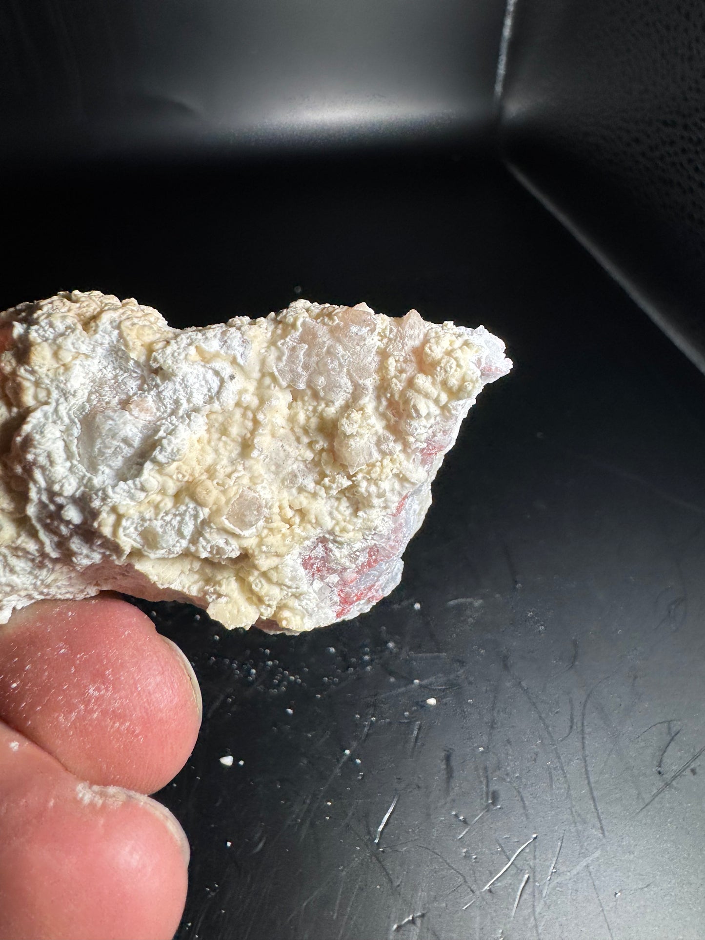 UV Reactive Cinnabar Druzy Quartz El Potosi Mine, Santa Eulalia, Chihuahua, Mex. 59 grams