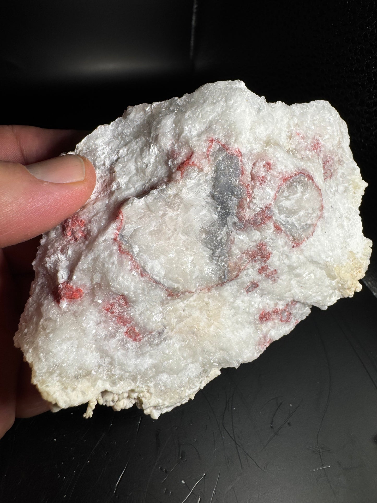 UV Reactive Cinnabar Druzy Quartz El Potosi Mine, Santa Eulalia, Chihuahua, Mex. 367 grams