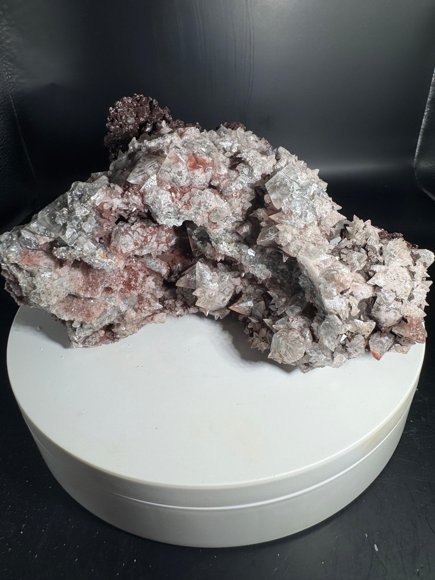 Large Sparkly Dog Tooth Calcite with Hematite Potosi Mine Mx 2.8 lbs