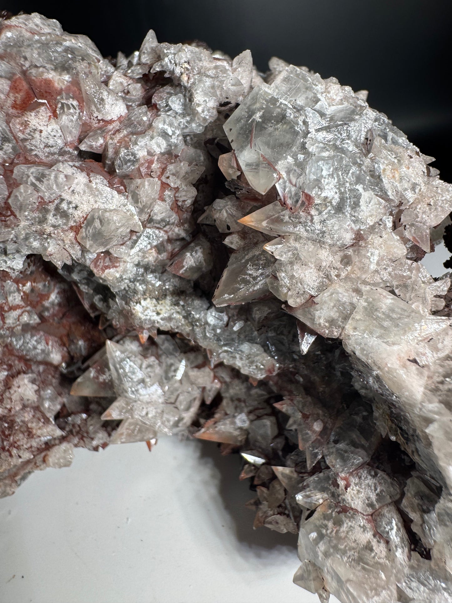 Large Sparkly Dog Tooth Calcite with Hematite Potosi Mine Mx 2.8 lbs