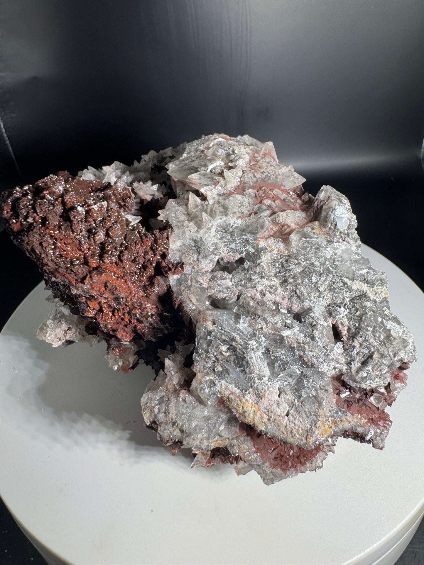 Large Sparkly Dog Tooth Calcite with Hematite Potosi Mine Mx 2.8 lbs