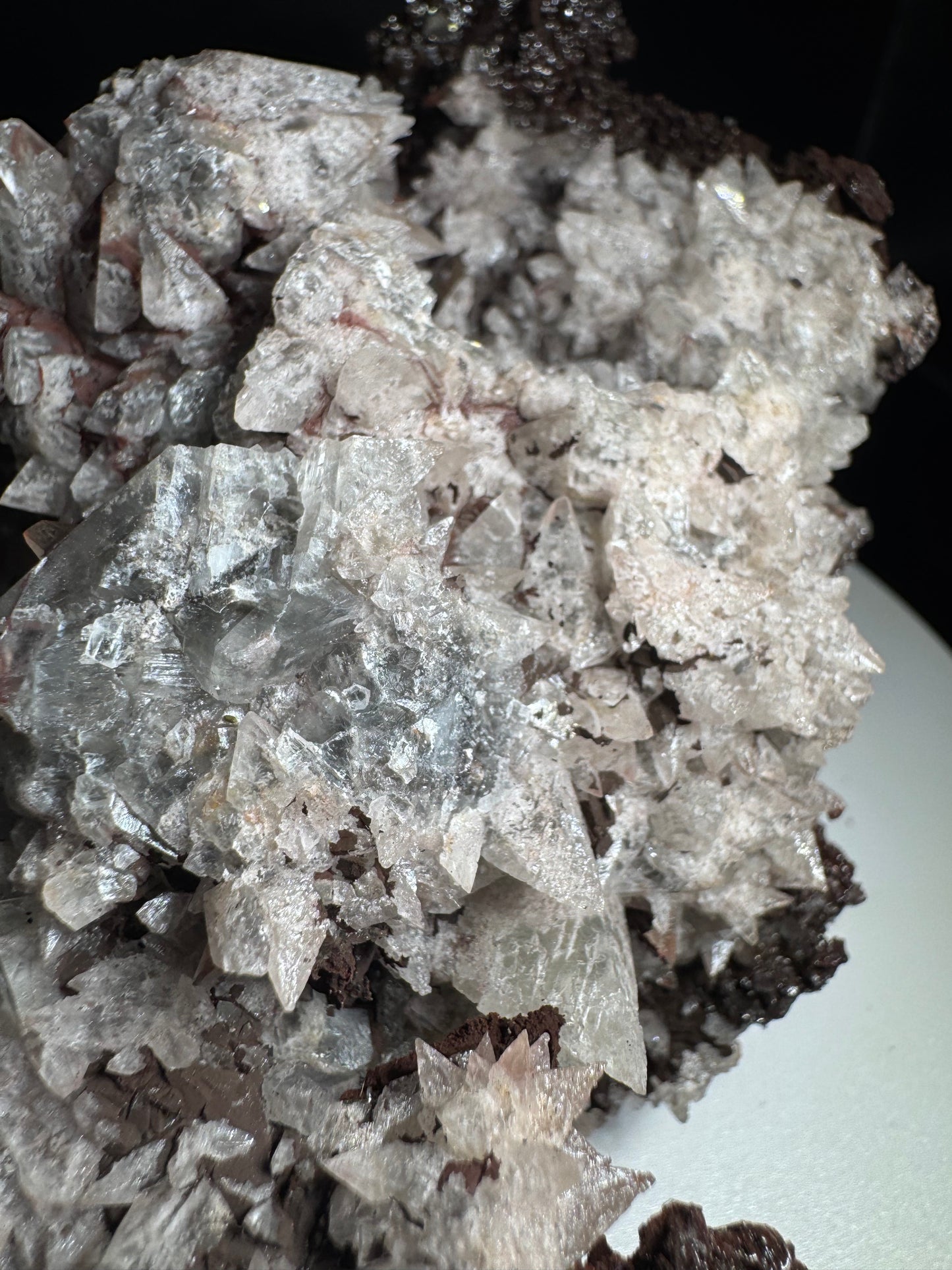 Large Sparkly Dog Tooth Calcite with Hematite Potosi Mine Mx 2.8 lbs