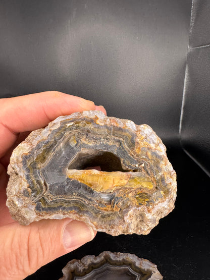 Banded Turkish Agate Pair UV Reactive