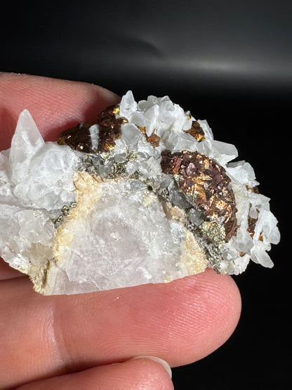 Iridescent Marcasite on Mangano Calcite Guerrero, Taxco Mex 21 Grams