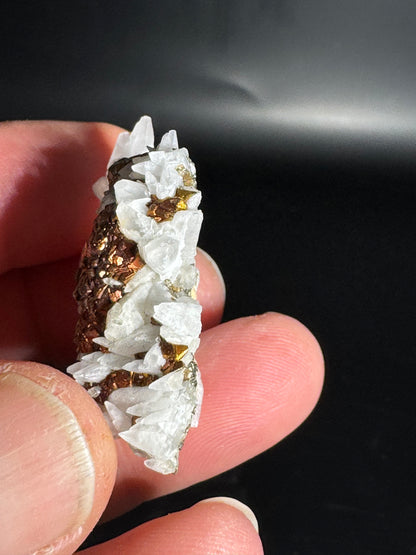 Iridescent Marcasite on Mangano Calcite Guerrero, Taxco Mex 21 Grams