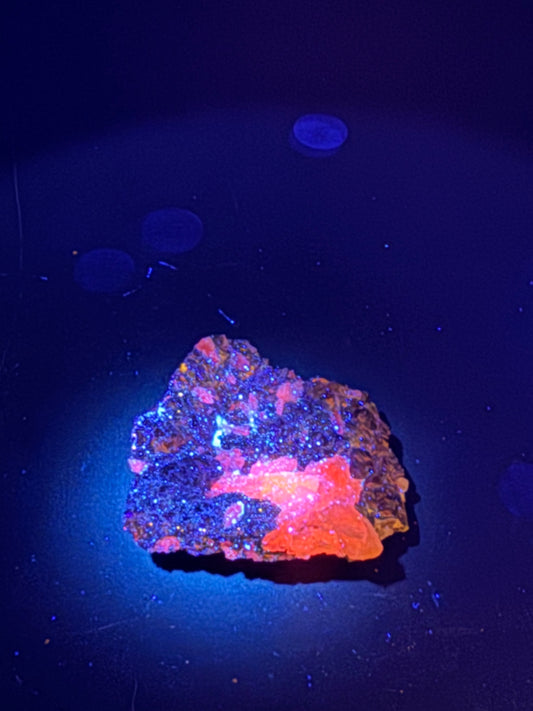 Iridescent Marcasite on Mangano Calcite Guerrero, Taxco Mex 26 Grams