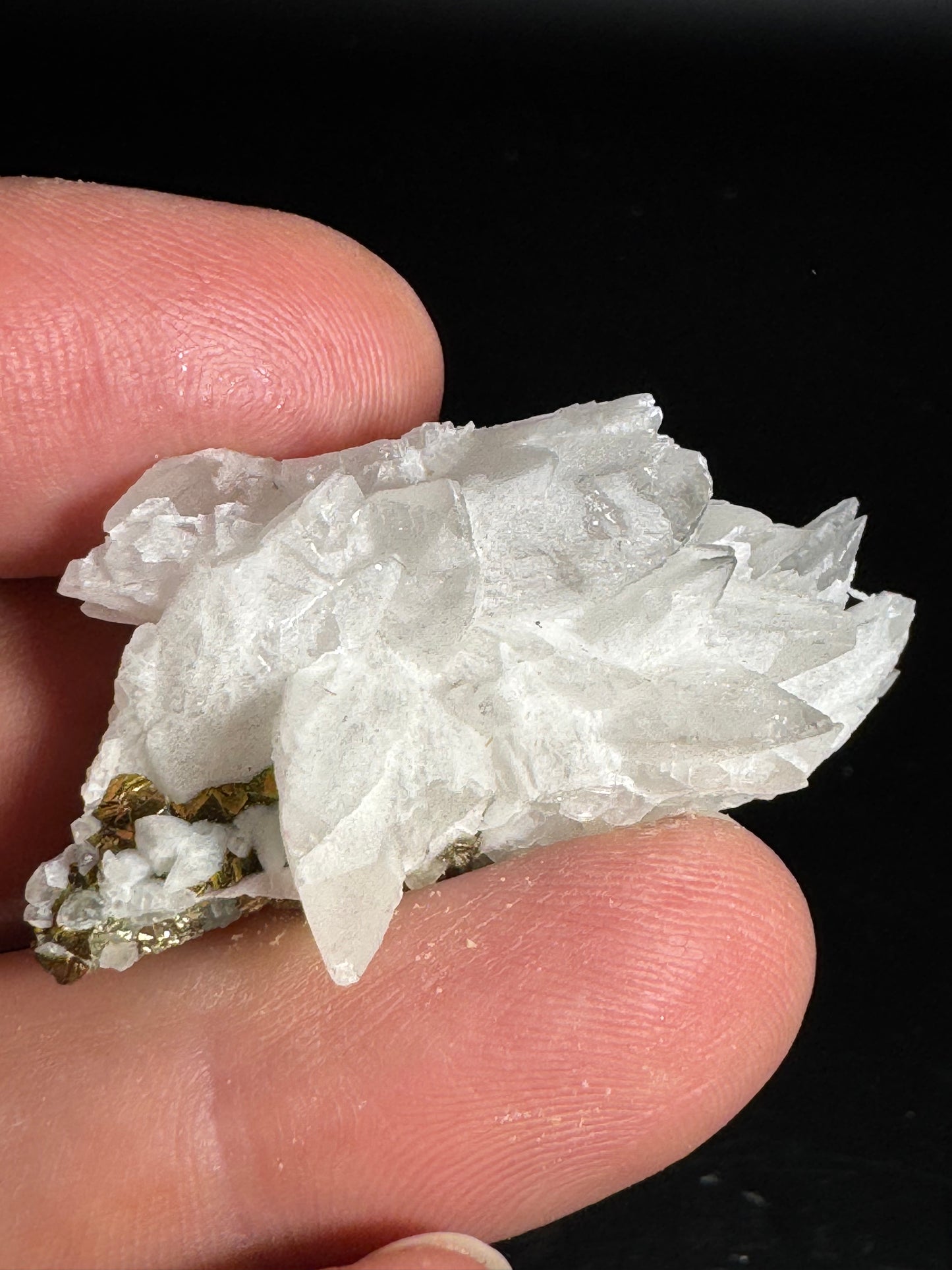 Iridescent Marcasite on Mangano Calcite Guerrero, Taxco Mex 21 Grams