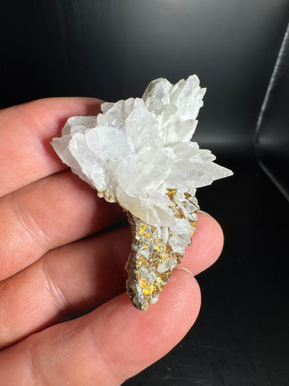 Iridescent Marcasite on Mangano Calcite Guerrero, Taxco Mex 26 Grams