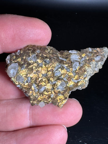 Iridescent Marcasite on Mangano Calcite Guerrero, Taxco Mex 25 Grams