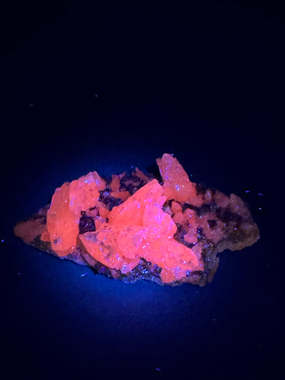 Iridescent Marcasite on Mangano Calcite Guerrero, Taxco Mex 46 Grams