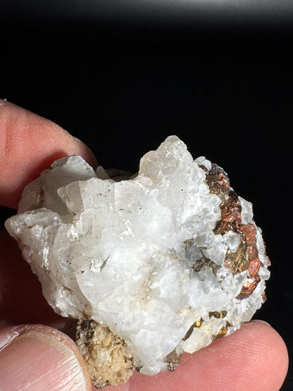 Iridescent Marcasite on Mangano Calcite Guerrero, Taxco Mex 48 Grams