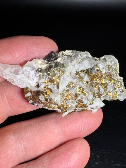 Iridescent Marcasite on Mangano Calcite Guerrero, Taxco Mex 36 Grams