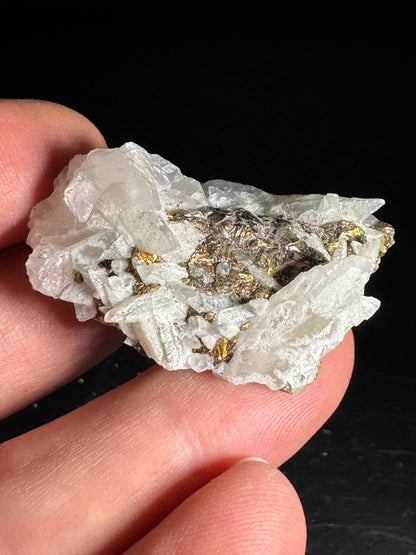 Iridescent Marcasite on Mangano Calcite Guerrero, Taxco Mex 23 Grams