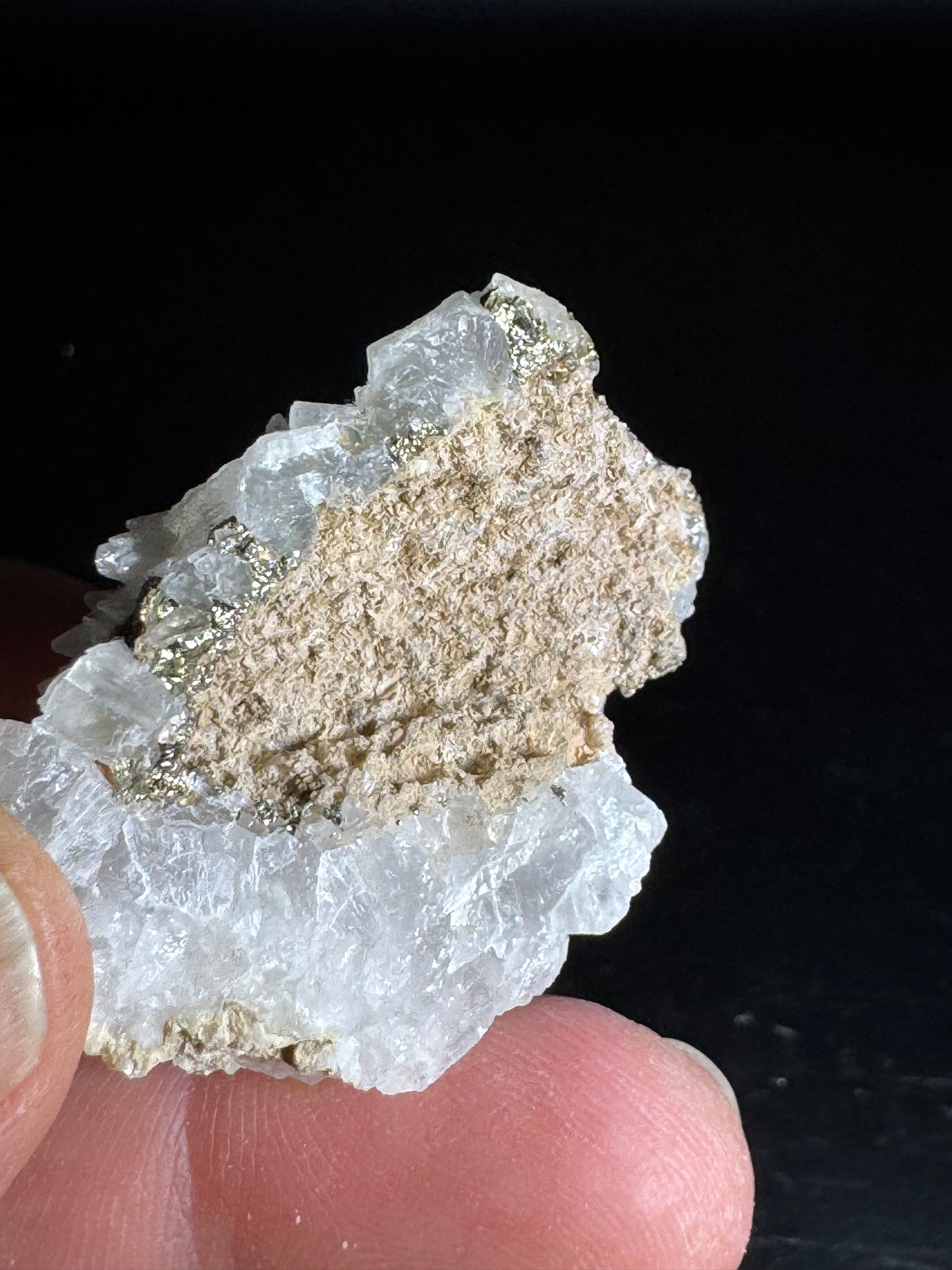 Iridescent Marcasite on Mangano Calcite Guerrero, Taxco Mex 23 Grams