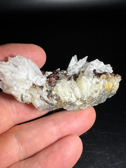 Iridescent Marcasite on Mangano Calcite Guerrero, Taxco Mex 48 Grams