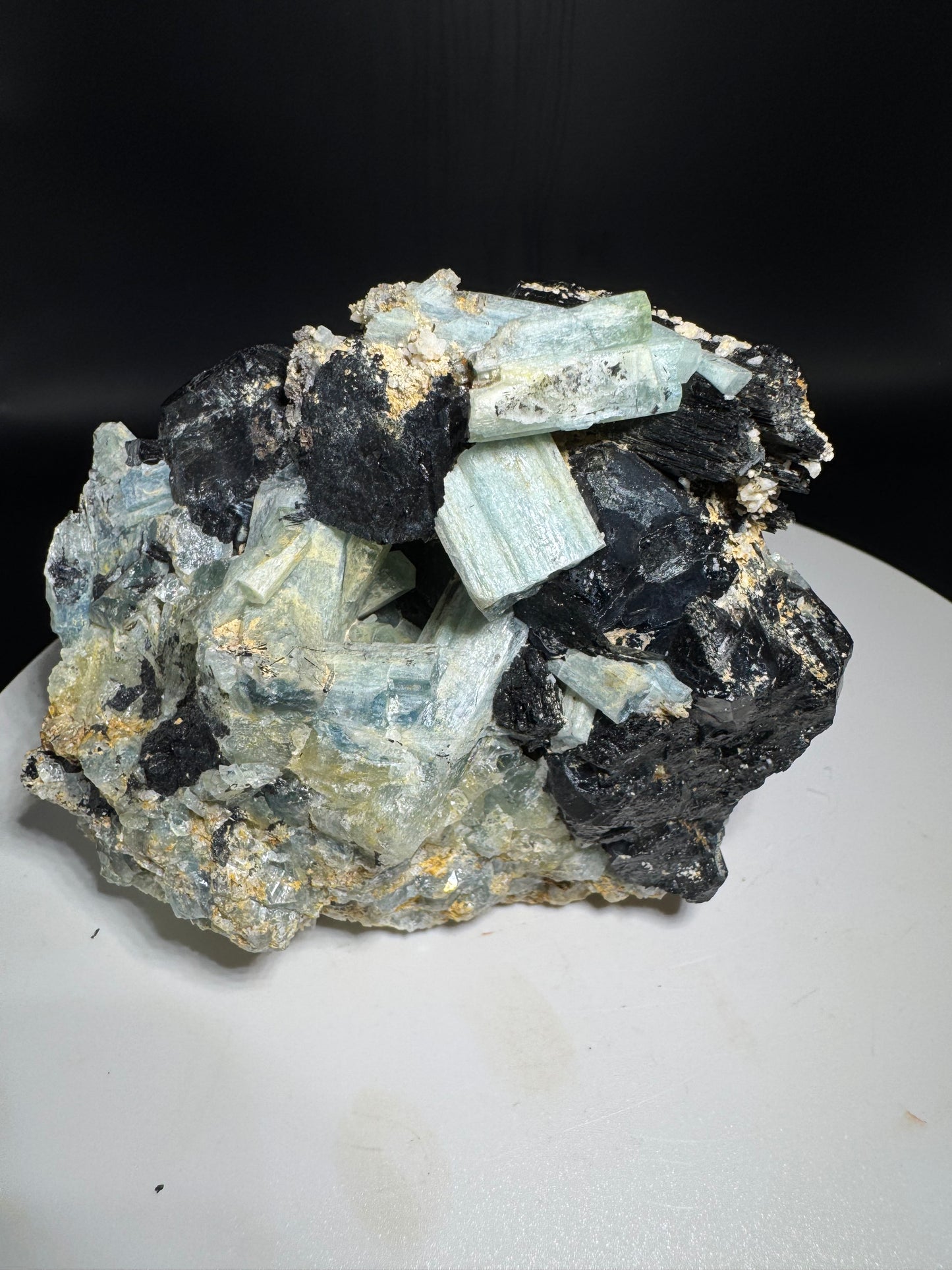 742g Natural Aquamarine Tourmaline Cluster Mineral Specimen Namibia