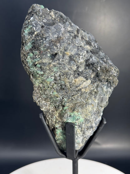 Emerald in Matrix on Custom Stand from Brazil