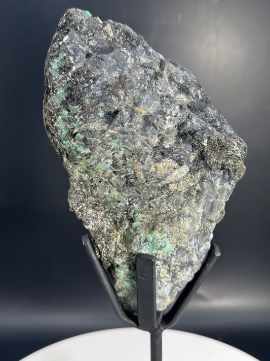 Emerald in Matrix on Custom Stand from Brazil
