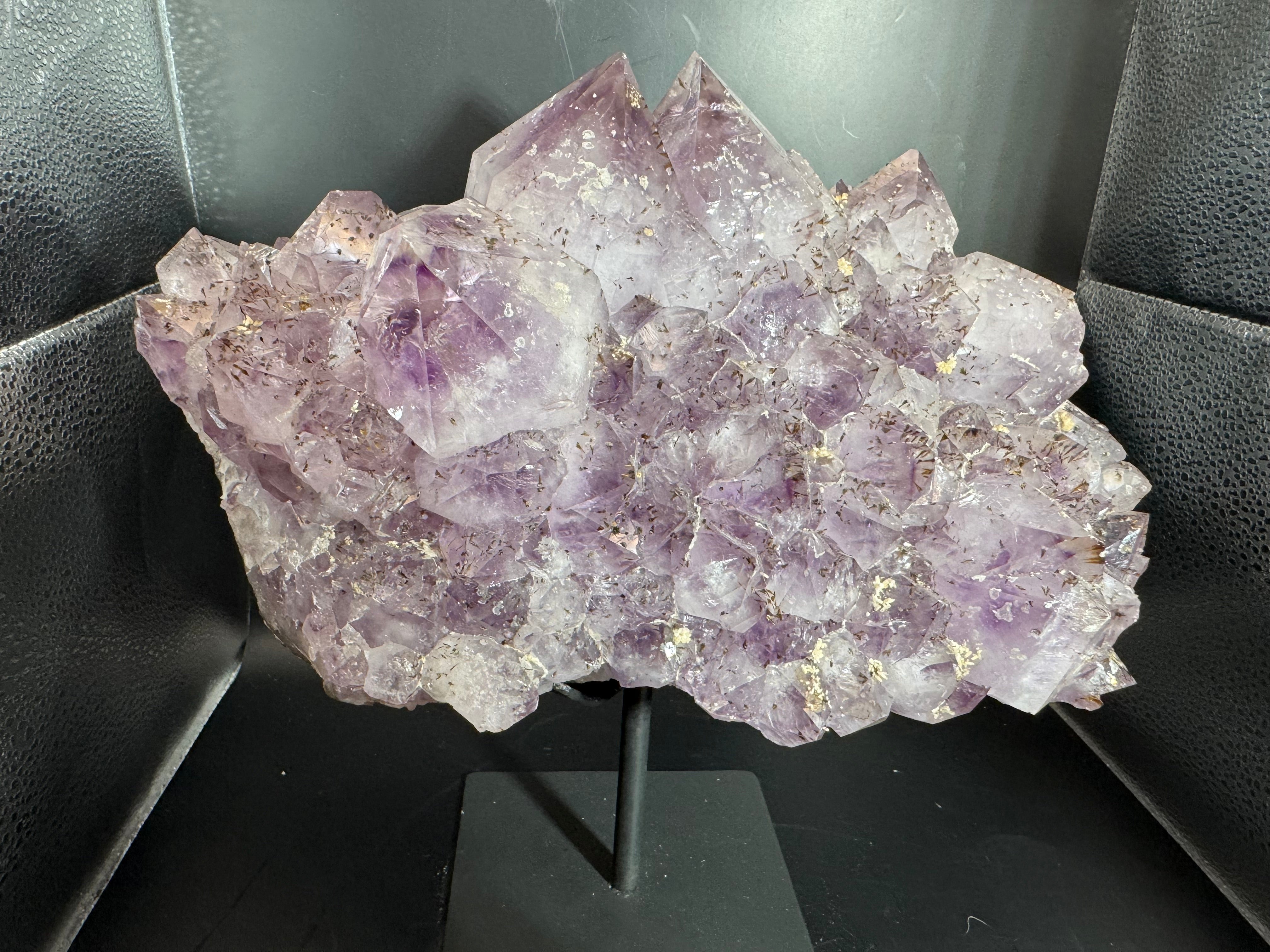 Stunning 16 lbs Amethyst Cluster covered in Golden Rutile Brazil ...