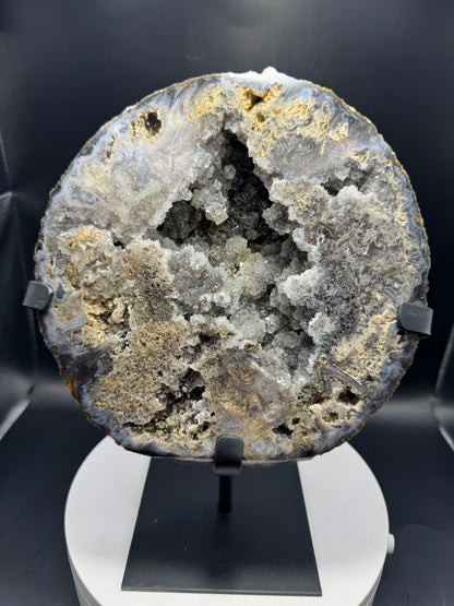 Large Brazilian Agate Geode with Druzy Quartz 3.9 LBS!