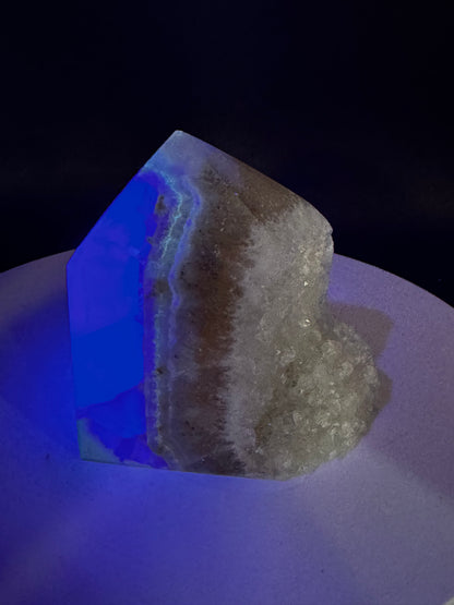 Fluorite with Druzy Quartz Freeform