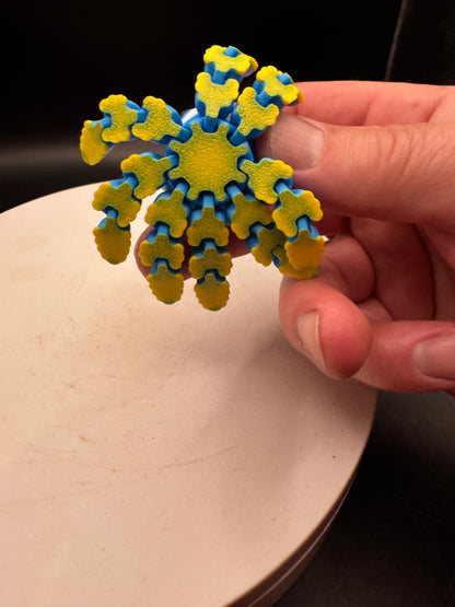 Flexi Factory 3D Printed Articulated Octopus Yellow & Blue