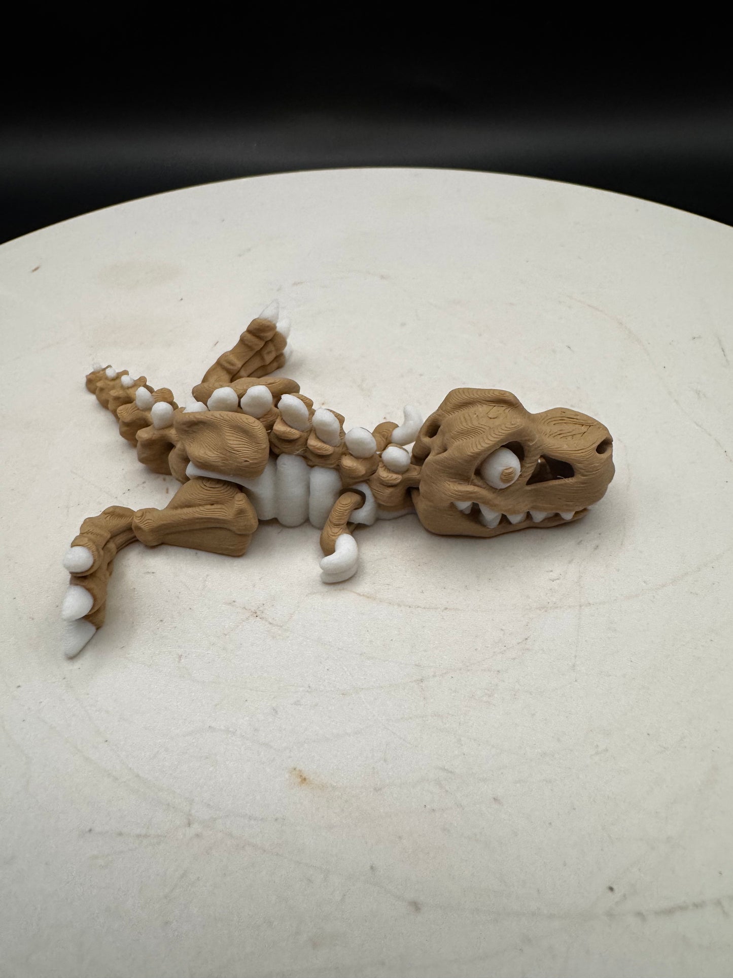 Flexi Factory 3D Printed Articulated Skeleton T-Rex Brown and White