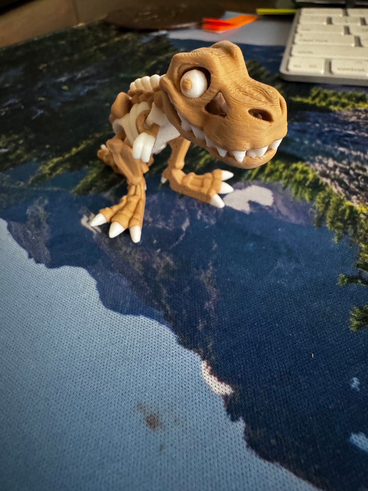 Flexi Factory 3D Printed Articulated Skeleton T-Rex Brown and White