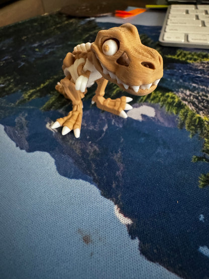 Flexi Factory 3D Printed Articulated Skeleton T-Rex Brown and White