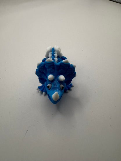 Articulating Triceratops Keychain | 3D Printed Flexi Dinosaur | Movable Joints | Dinosaur Lover Gift