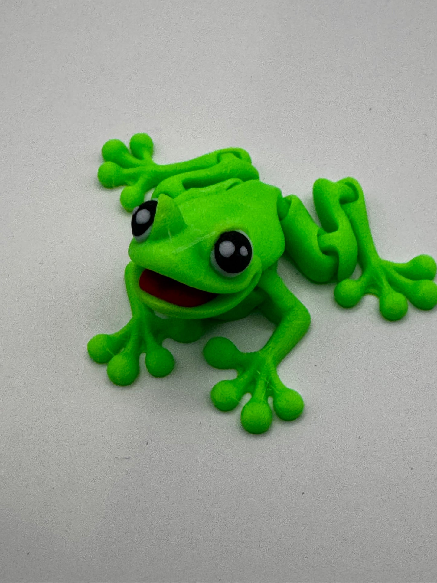 3D Printed Articulated Frog Fidget Toy | UV Reactive Green| Sensory Desk Toy | Stress Relief