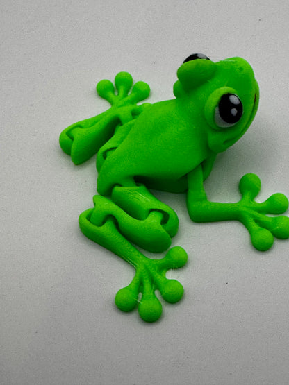 3D Printed Articulated Frog Fidget Toy | UV Reactive Green| Sensory Desk Toy | Stress Relief