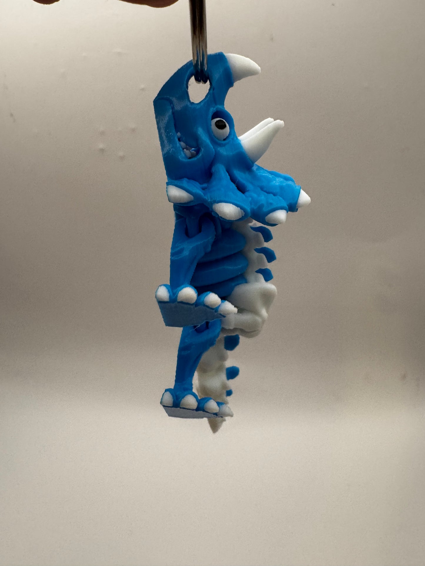 Articulating Triceratops Keychain | 3D Printed Flexi Dinosaur | Movable Joints | Dinosaur Lover Gift